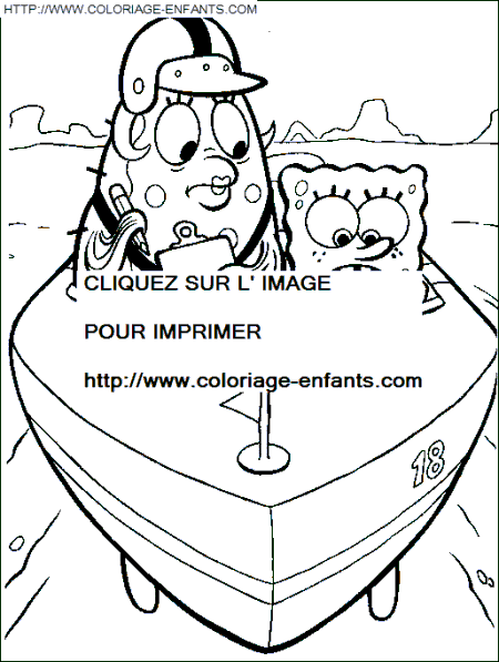 coloriage bob eponge patrick et bob en course