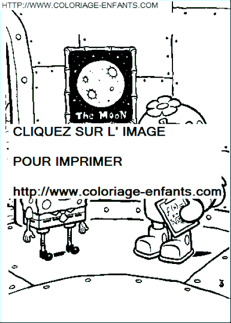 coloriage bob eponge sandy et bob partis pour la lune