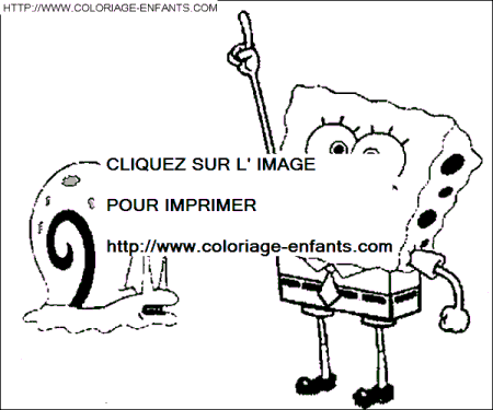 coloriage bob eponge un escargot et bob