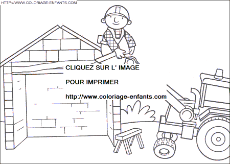 coloriage bob le bricoleur construit le toit