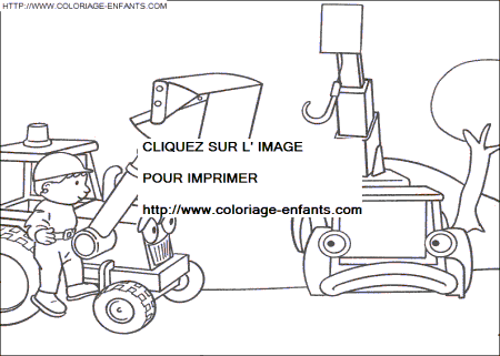 coloriage bob le bricoleur depanne le tracteur