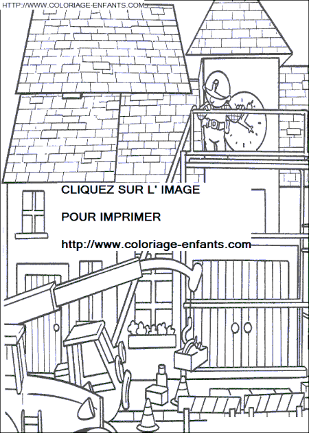 coloriage bob le bricoleur en chantier