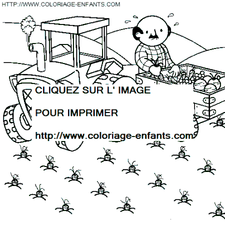 coloriage bob le bricoleur les carottes sont plantees