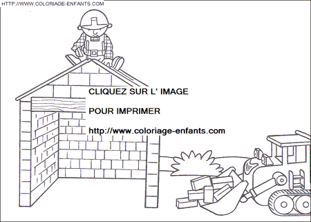 coloriage bob le bricoleur termine le toit