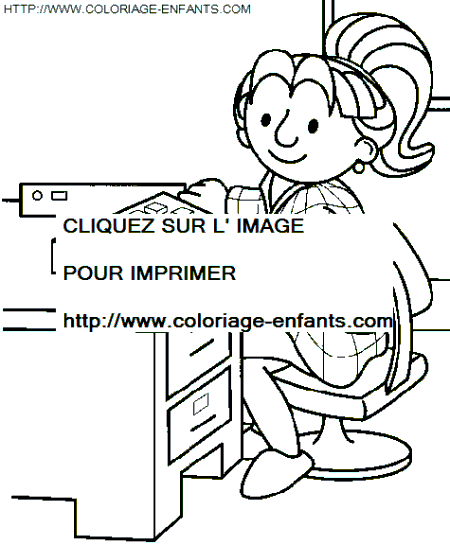 coloriage bob le bricoleur zoe au bureau