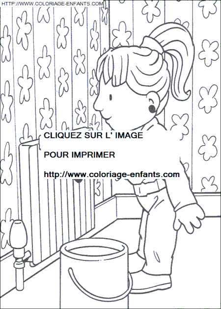 coloriage bob le bricoleur zoe peint le radiateur