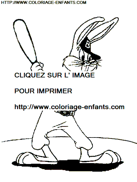 coloriage bugs bunny au base ball