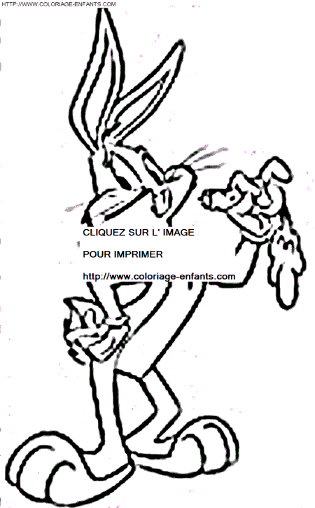 coloriage bugs bunny avec sa carotte