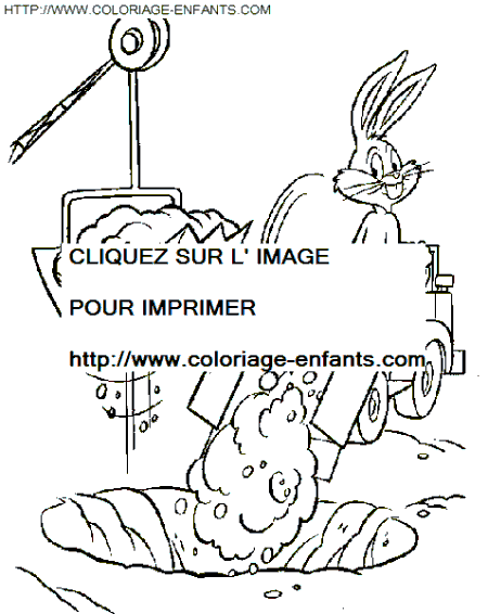 coloriage bugs bunny cachant un trou