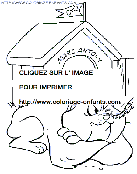 coloriage bugs bunny chien de garde