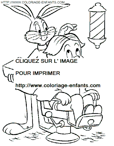 coloriage bugs bunny coiffeur