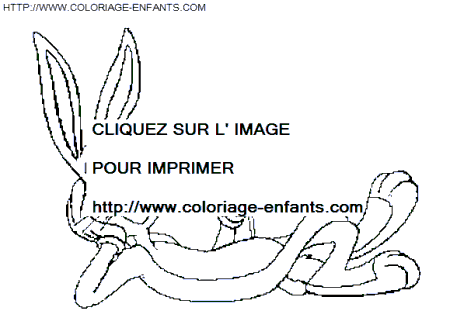 coloriage bugs bunny couche avec sa carotte