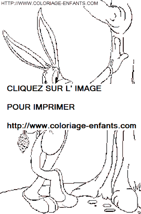 coloriage bugs bunny debout avec sa carotte