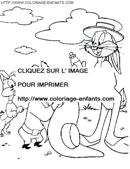 coloriage bugs bunny discute avec sam