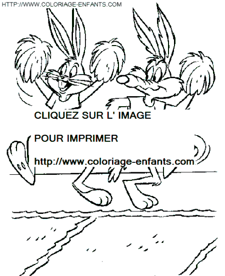 coloriage bugs bunny equipe de supporters