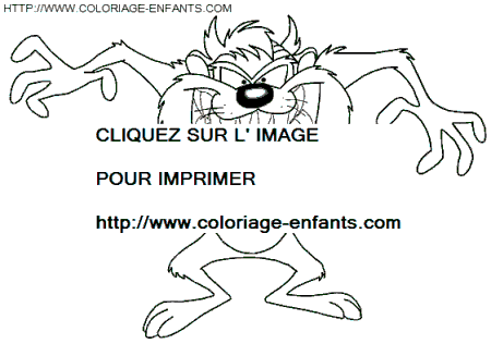 coloriage bugs bunny le diable de tasmanie en affiche