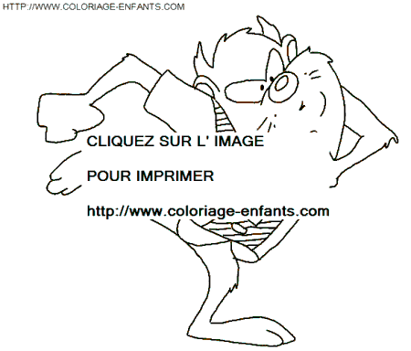 coloriage bugs bunny le diable de tasmanie