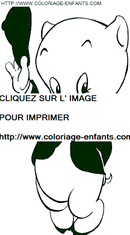 coloriage bugs bunny son ami le petit cochon