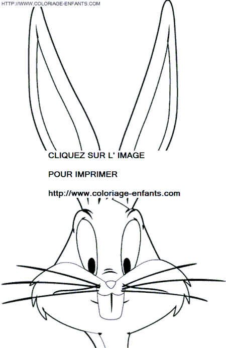 coloriage bugs bunny son visage