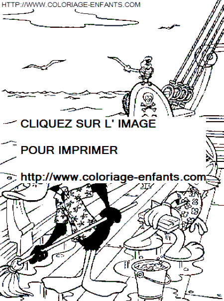 coloriage bugs bunny sur le bateau du pirate