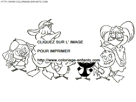 coloriage calimero avec ses amis