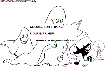 coloriage calimero et les fantomes