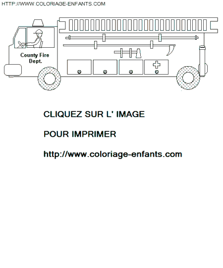 Coloriage Camion De Pompiers Gratuit à Colorier Camion De