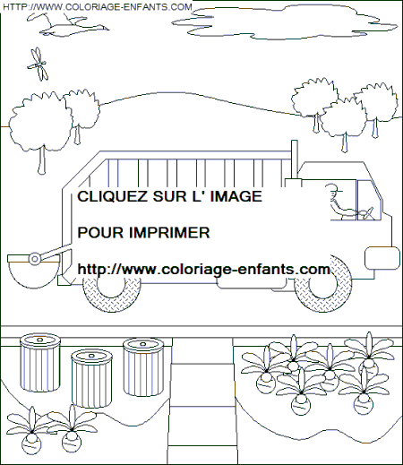 coloriage camion de poubelle