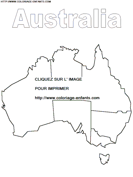 coloriage carte de australie