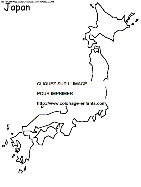 coloriage carte du japon