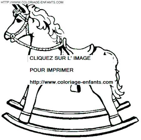 coloriage cheval a bascule