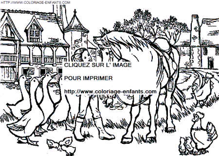 coloriage cheval a la ferme