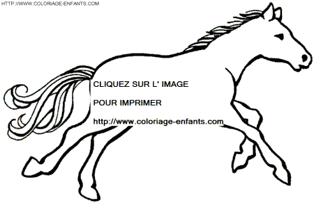 coloriage cheval au galop