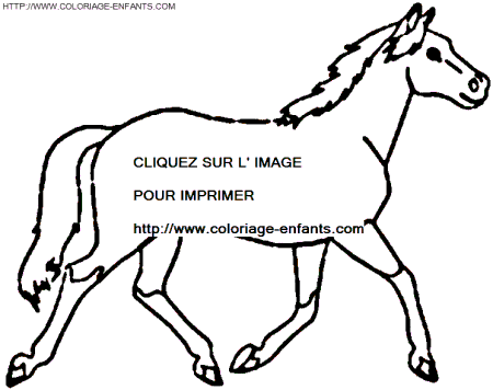 coloriage cheval au trot