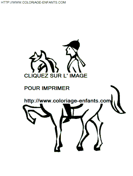 coloriage cheval et sa cavaliere