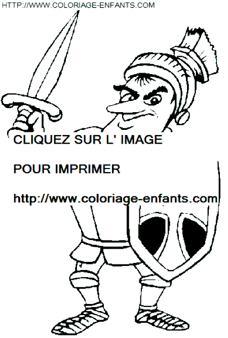 coloriage chevalier drole