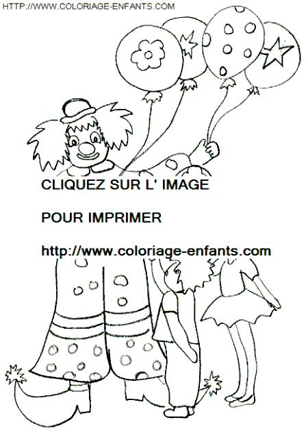 coloriage cirque ballons offerts