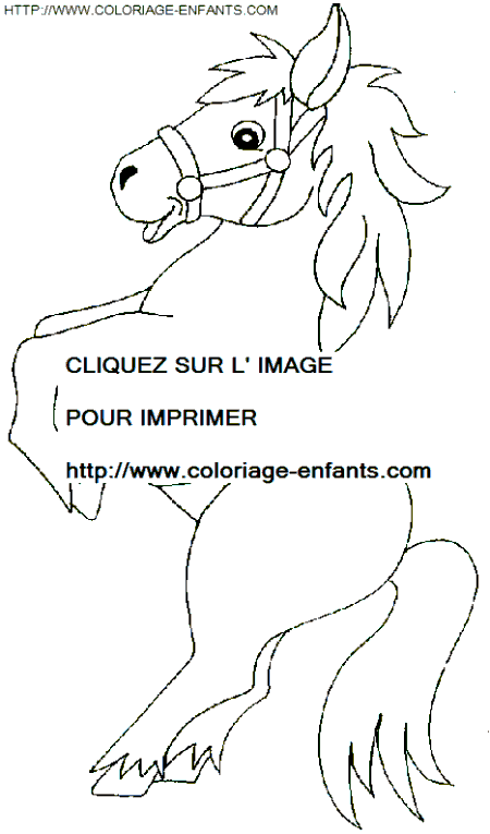 coloriage cirque cheval debout