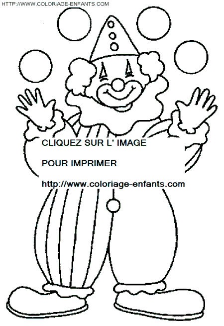 coloriage cirque clown drole de jongleur