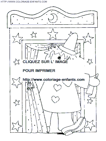 coloriage cirque clown en scene