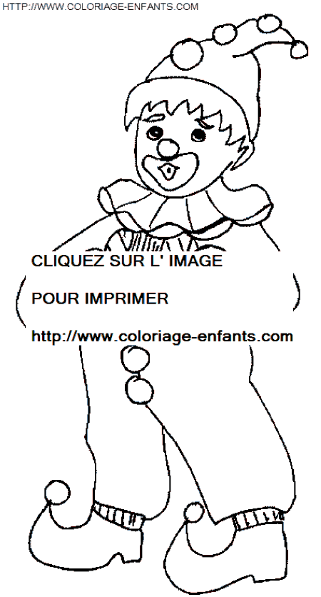 coloriage cirque clown pierrot