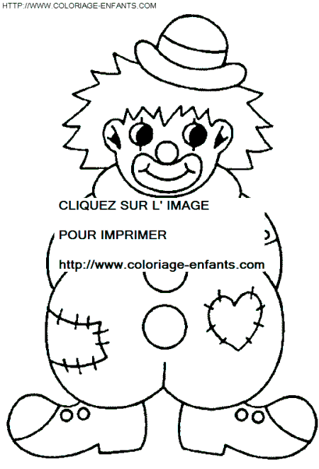 coloriage cirque clown repare