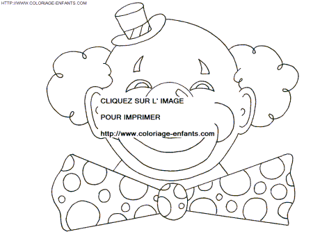 coloriage cirque clown rigolo