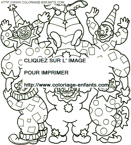 coloriage cirque clowns equilibristes