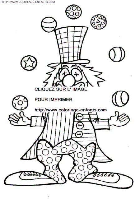 coloriage cirque jonglerie de clown