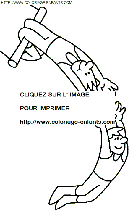 coloriage cirque trapezistes