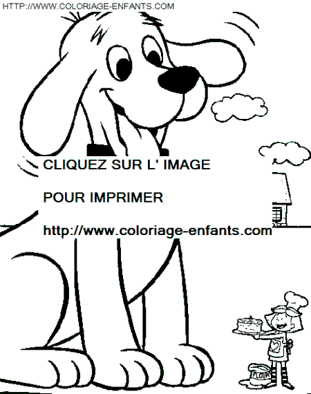 coloriage clifford son anniversaire