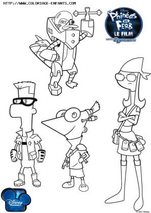 coloriage phineas and ferb