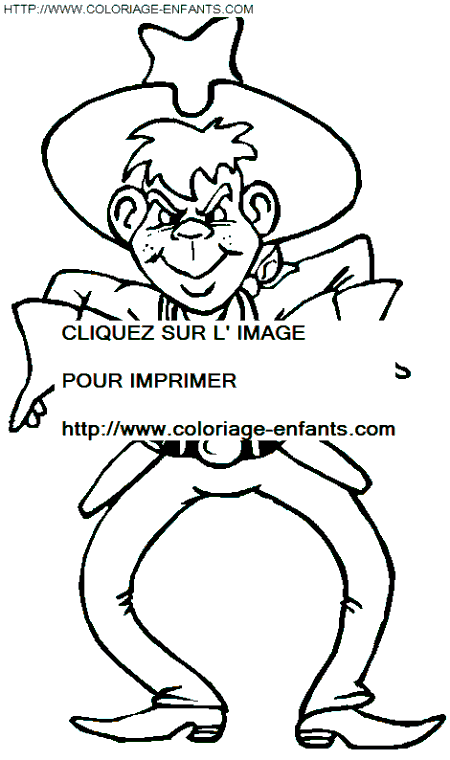 coloriage cowboy en duel