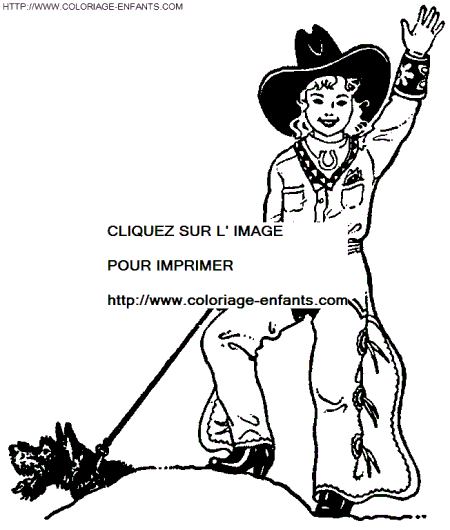 coloriage cowboy femme